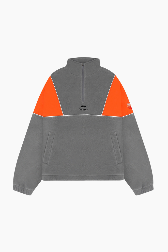 Half Zip Fleece Jacket - Grey - bareen