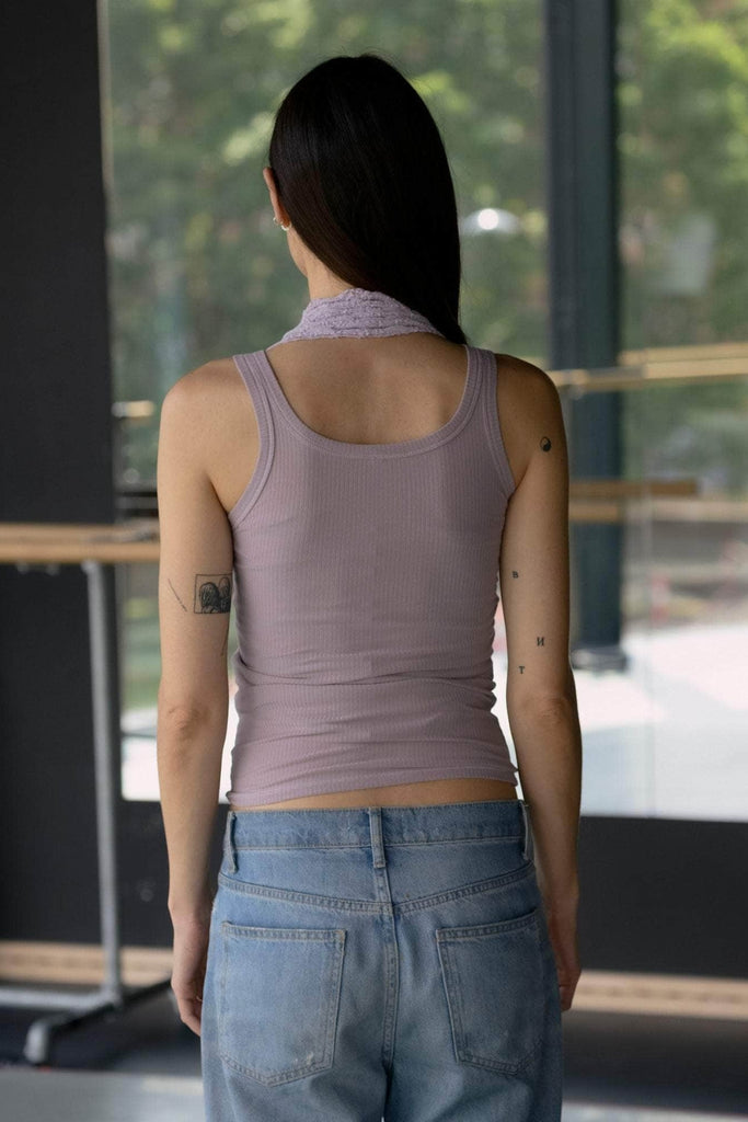 Heart Tank Fine Cotton Rib - Verbe Purple - Baserange