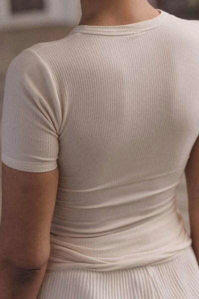 Heart Short Sleeve Cotton Rib - Undyed - Baserange-4
