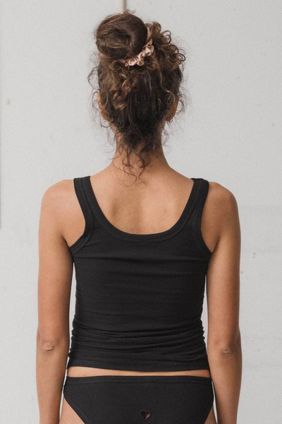 Heart Tank Cotton Rib - Black - Baserange-3