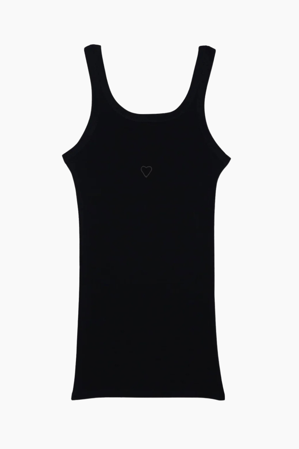 Heart Tank Cotton Rib - Black - Baserange