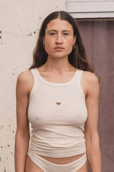 Heart Tank Cotton Rib - Undyed - Baserange-1