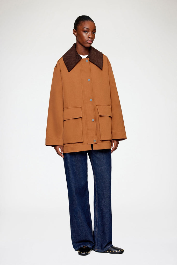 Heavy Twill Jacket A1010221 - Cinnamon Swirl - GANNI