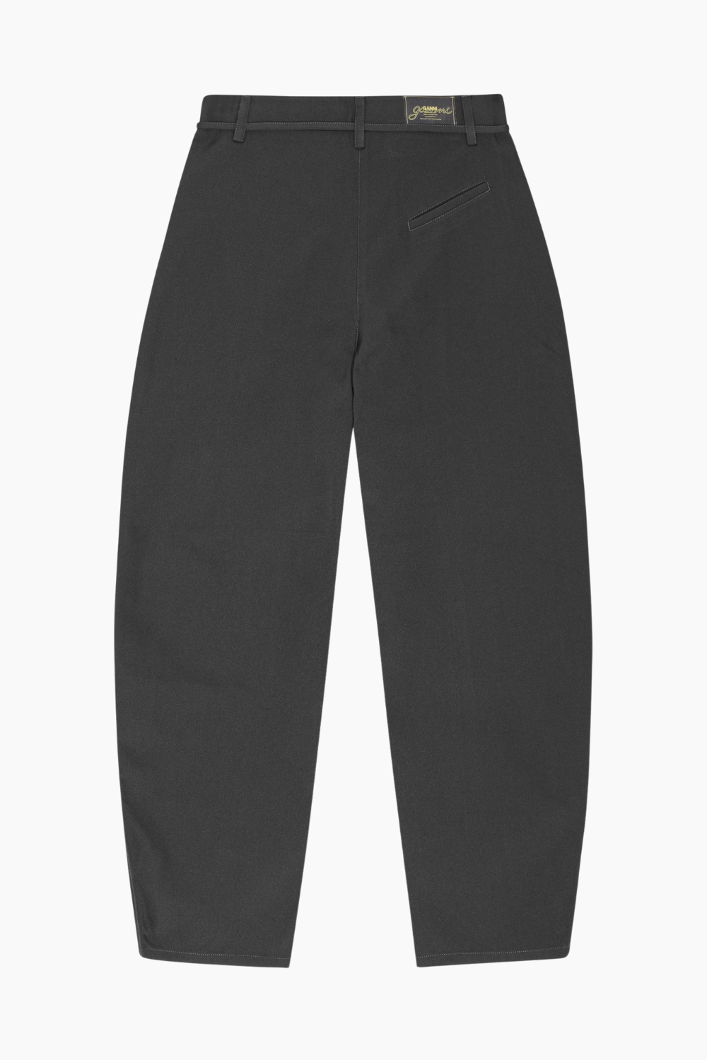 Heavy Twill Curved Pants W0238 - Phantom - GANNI-1