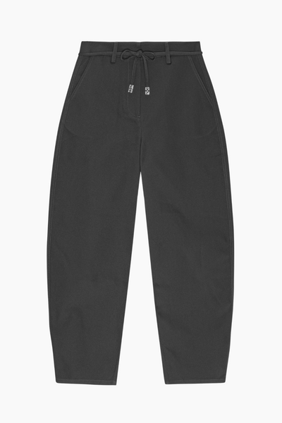 Heavy Twill Curved Pants W0238 - Phantom - GANNI