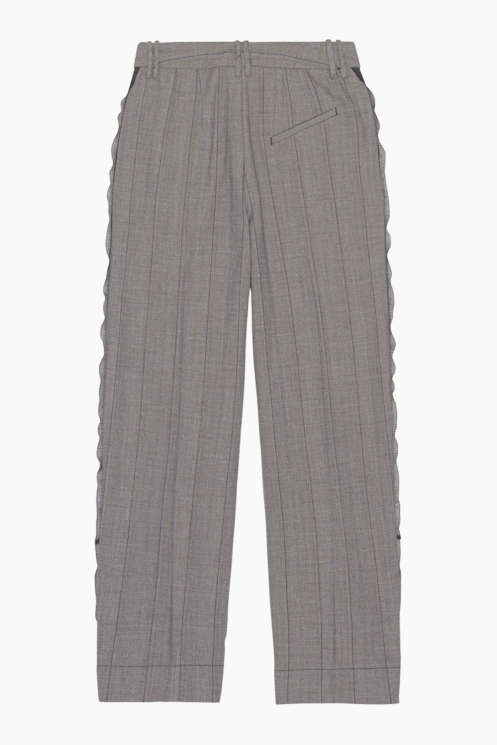 Herringbone Suiting Relaxed Pleated Pants F8214 - Frost Grey - GANNI