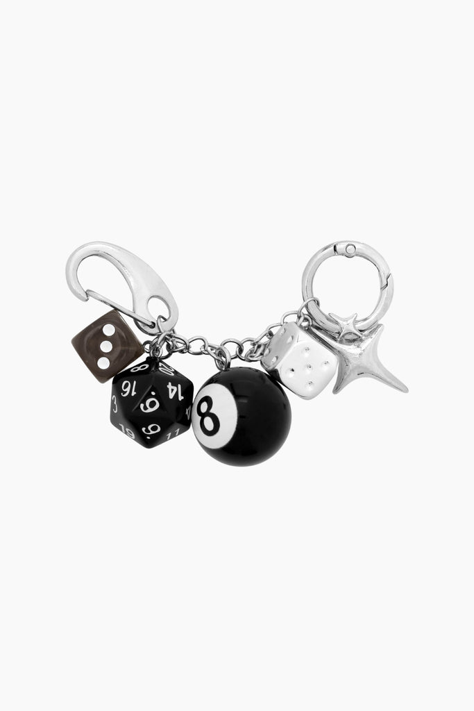 High Roller Bag Charm - Silvery/Black - Sui Ava