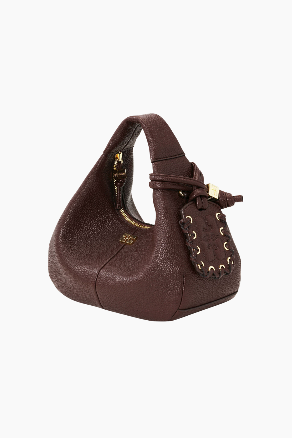 Hobo Mini Grained A7102 - Chicory Coffee - GANNI-1