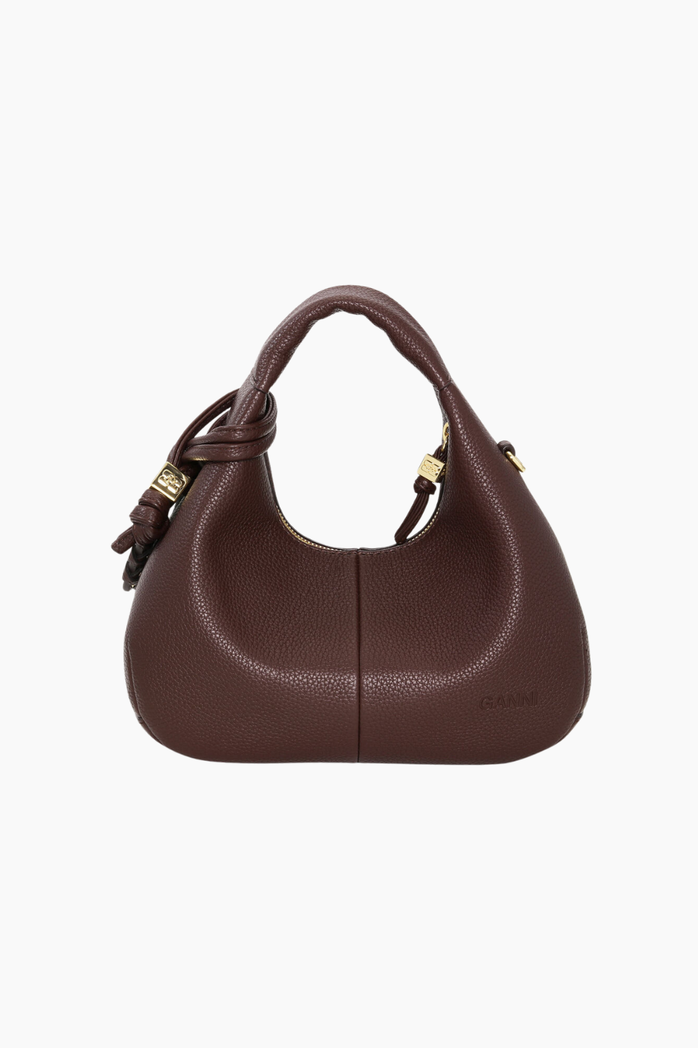 Hobo Mini Grained A7102 - Chicory Coffee - GANNI-4