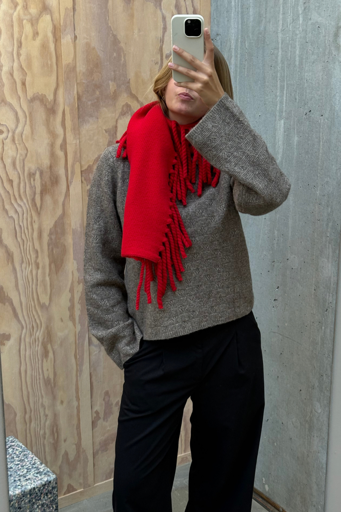 Idro Tassel Scarf - Red - Holzweiler