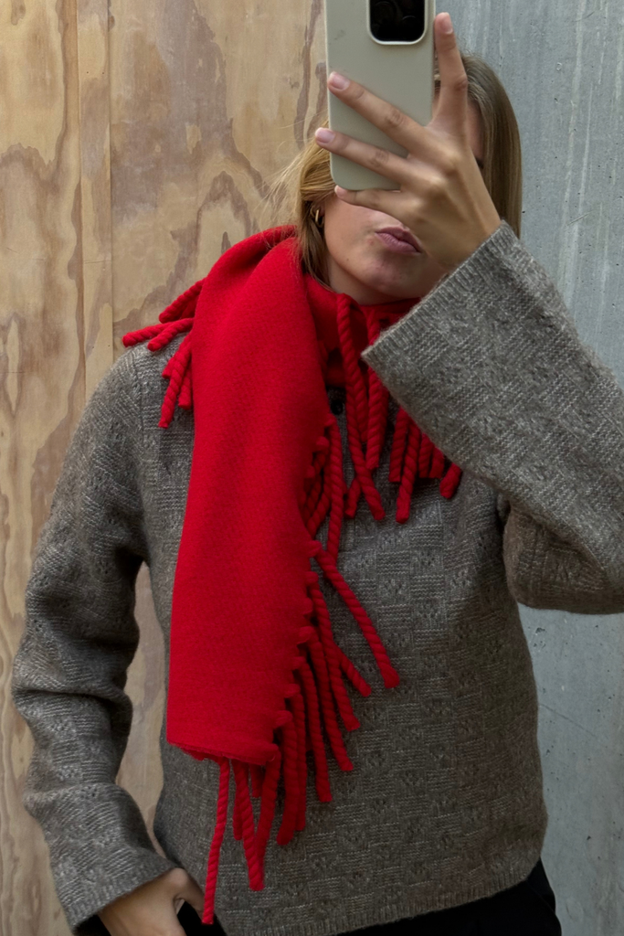 Idro Tassel Scarf - Red - Holzweiler