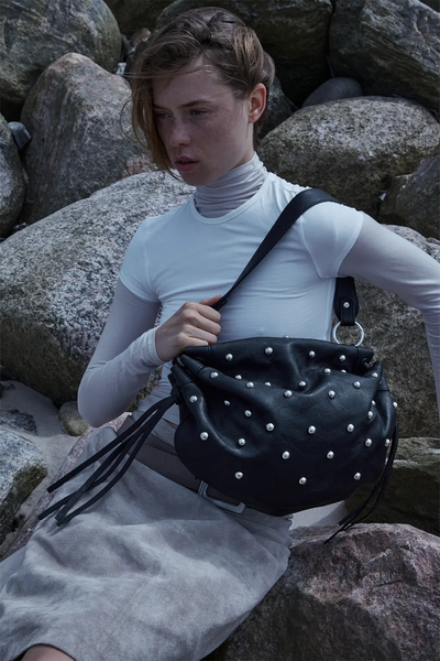 Iris Studded Bag - Black - Silfen Studio-3