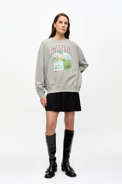 Isoli BD Oversized Sweatshirt T4284 - Paloma Melange - GANNI-9