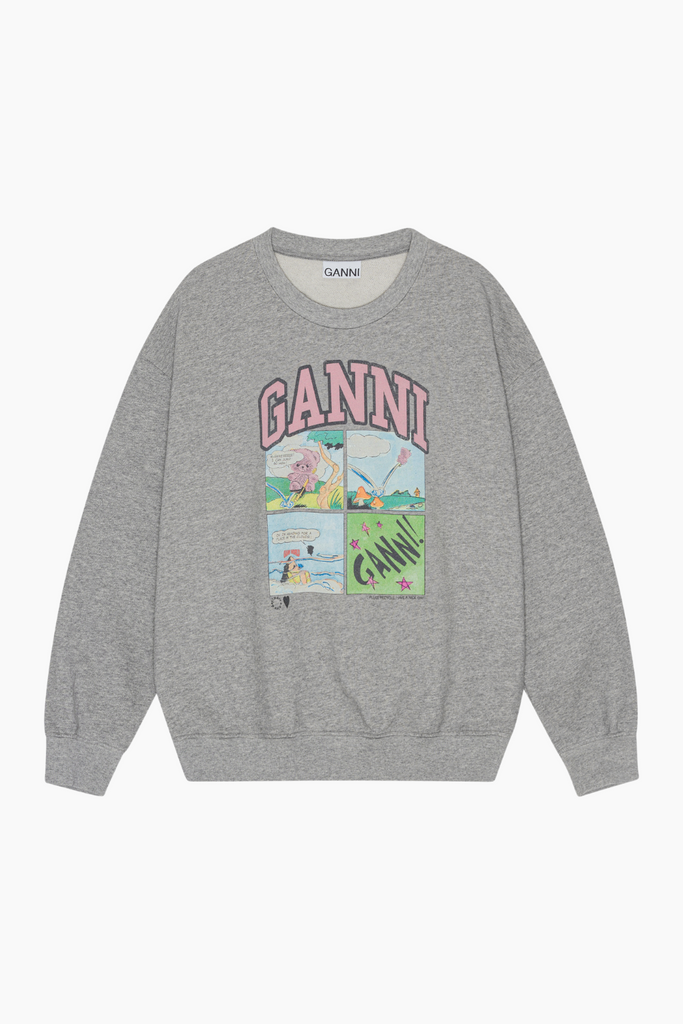 Isoli BD Oversized Sweatshirt T4284 - Paloma Melange - GANNI