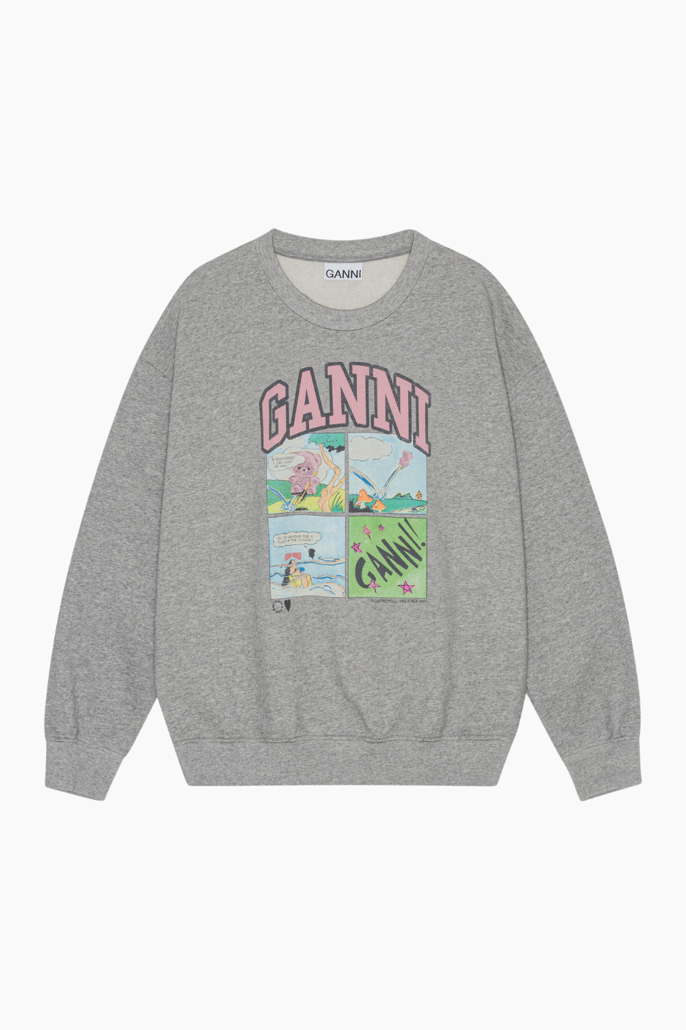 Isoli BD Oversized Sweatshirt T4284 - Paloma Melange - GANNI