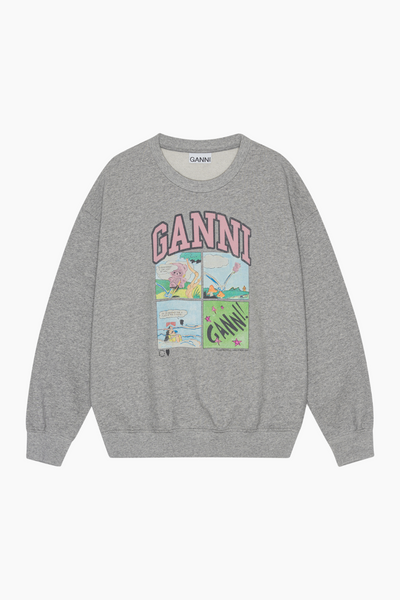 Isoli BD Oversized Sweatshirt T4284 - Paloma Melange - GANNI