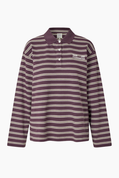 Jeanne Top - Plum Polo Stripe - Baum und Pferdgarten