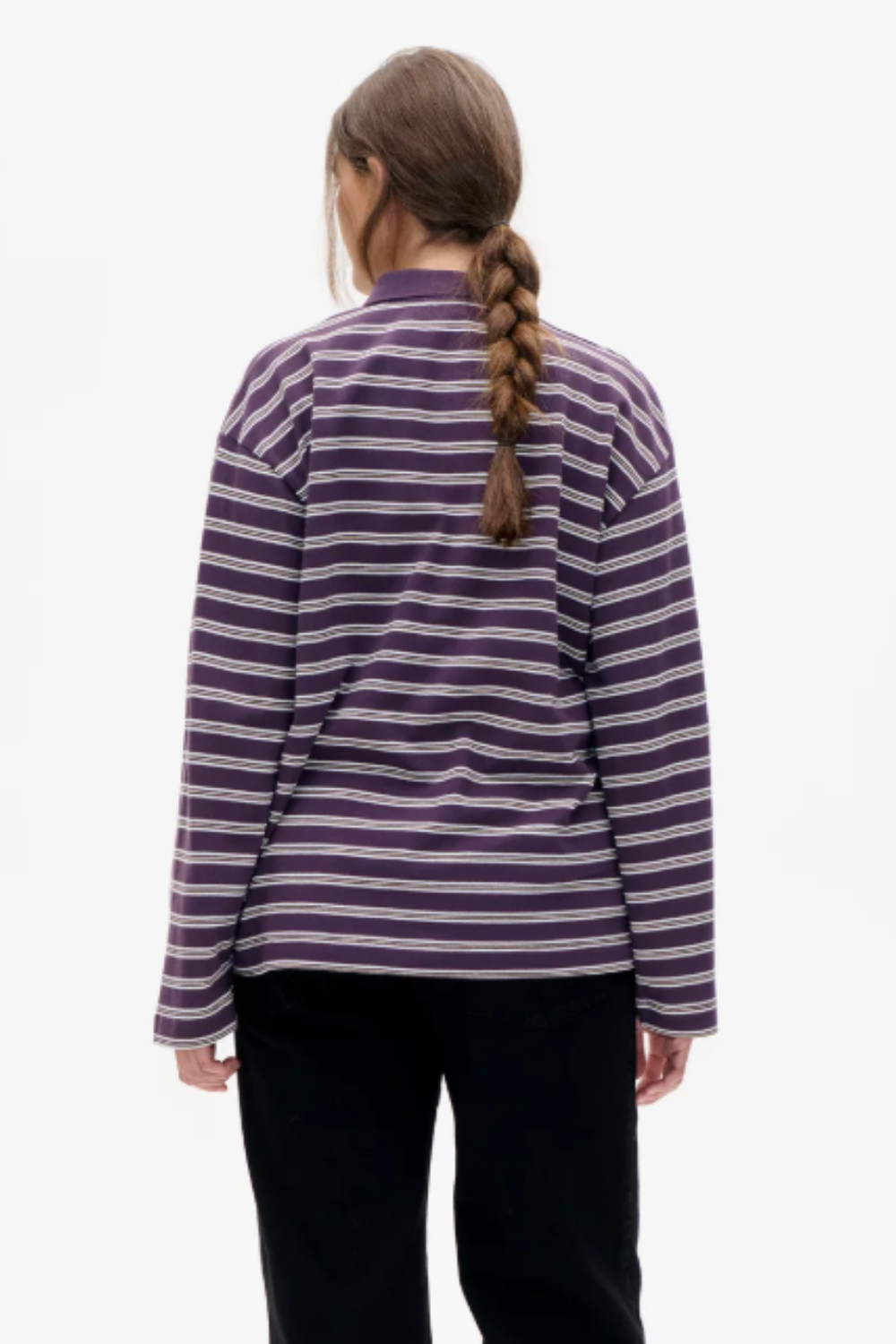 Jeanne Top - Plum Polo Stripe - Baum und Pferdgarten
