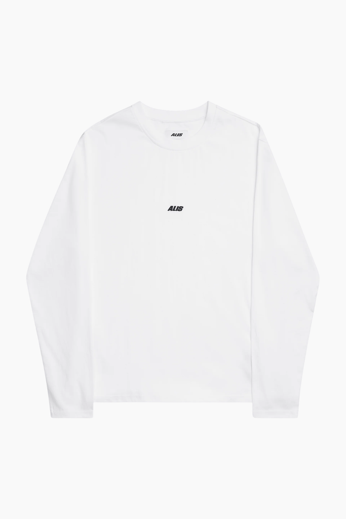 Joshua Long Sleeve w/ Logo - Solid White - ALIS