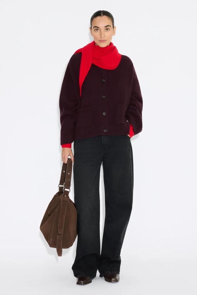 Julia Wide Cardigan - Burgundy - Holzweiler