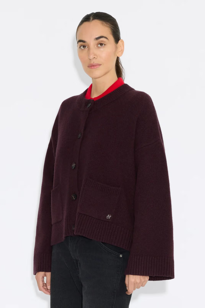 Julia Wide Cardigan - Burgundy - Holzweiler