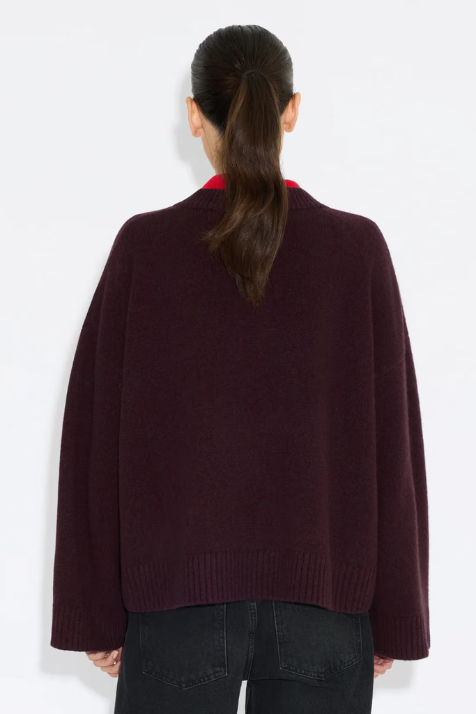 Julia Wide Cardigan - Burgundy - Holzweiler