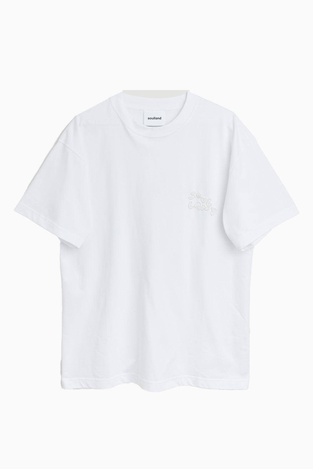 Kai T-shirt Beaded Logo - White - Soulland