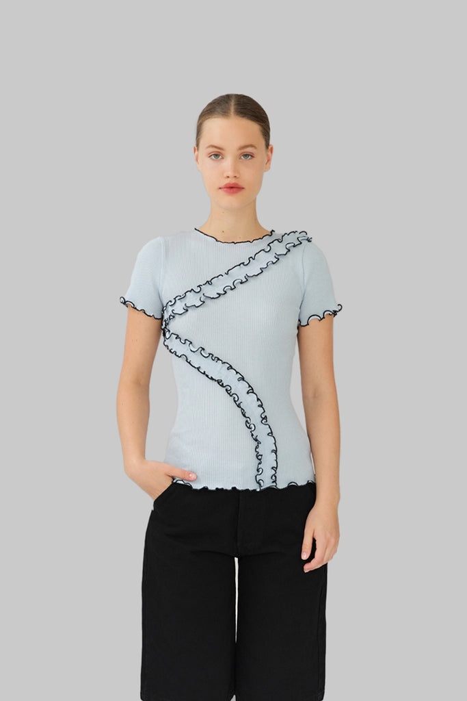 Kaia Seamless Top - Baby Blue - OpéraSPORT