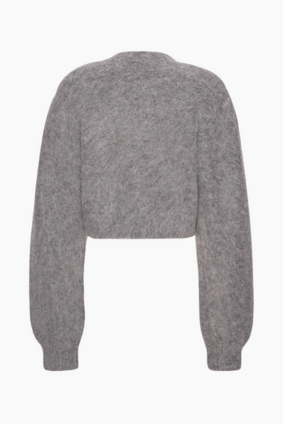 Knit Cropped Cardigan - Grey Melange - ROTATE