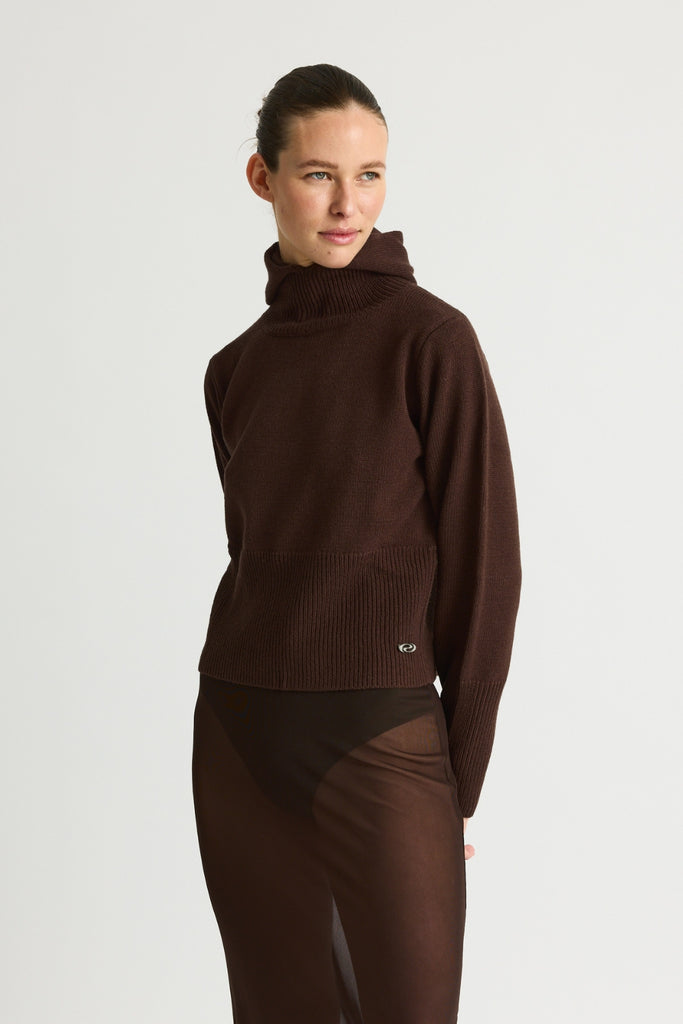 KoriRS Knit Hoodie - Dark Brown - Résumé