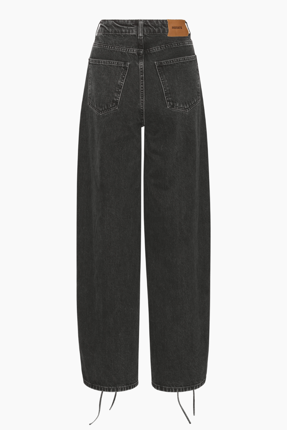 Laced Wide Leg Jeans - Black Washed - ROTATE