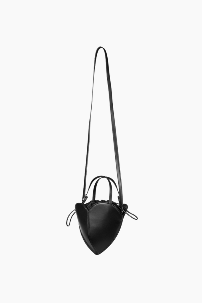 Leather Heart Bag - Black - Rotate