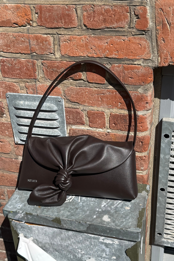 Leather Knot Scarf Bag - Molé - Rotate