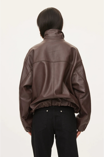Lenny Leather Jacket - Coffee - Oval Square-4