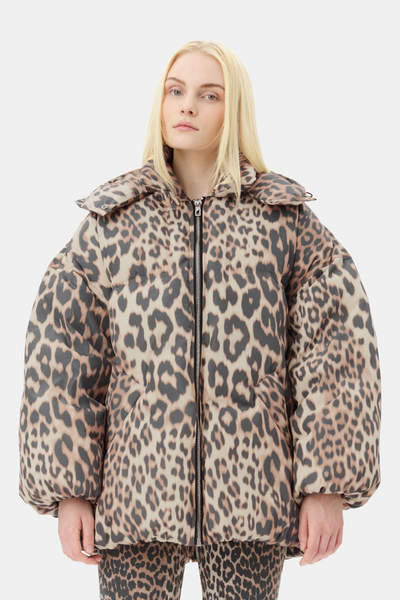 Leo Puffers Midi Jacket W0115 -AlmondMilk - GANNI