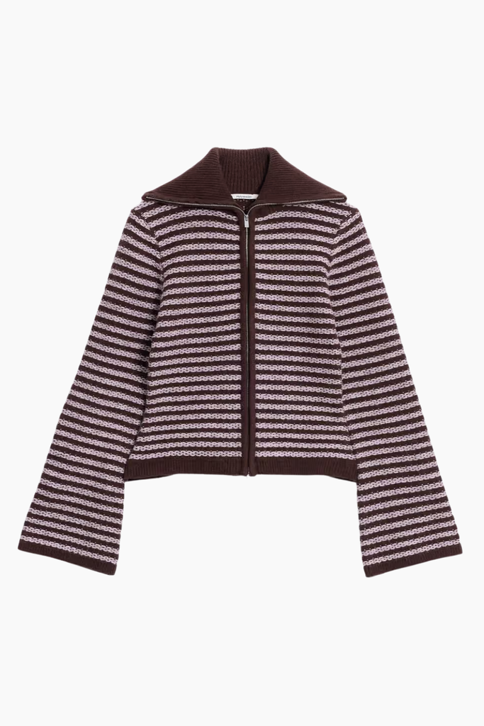Lilla Stripe Cardigan - Brown Mix - Holzweiler