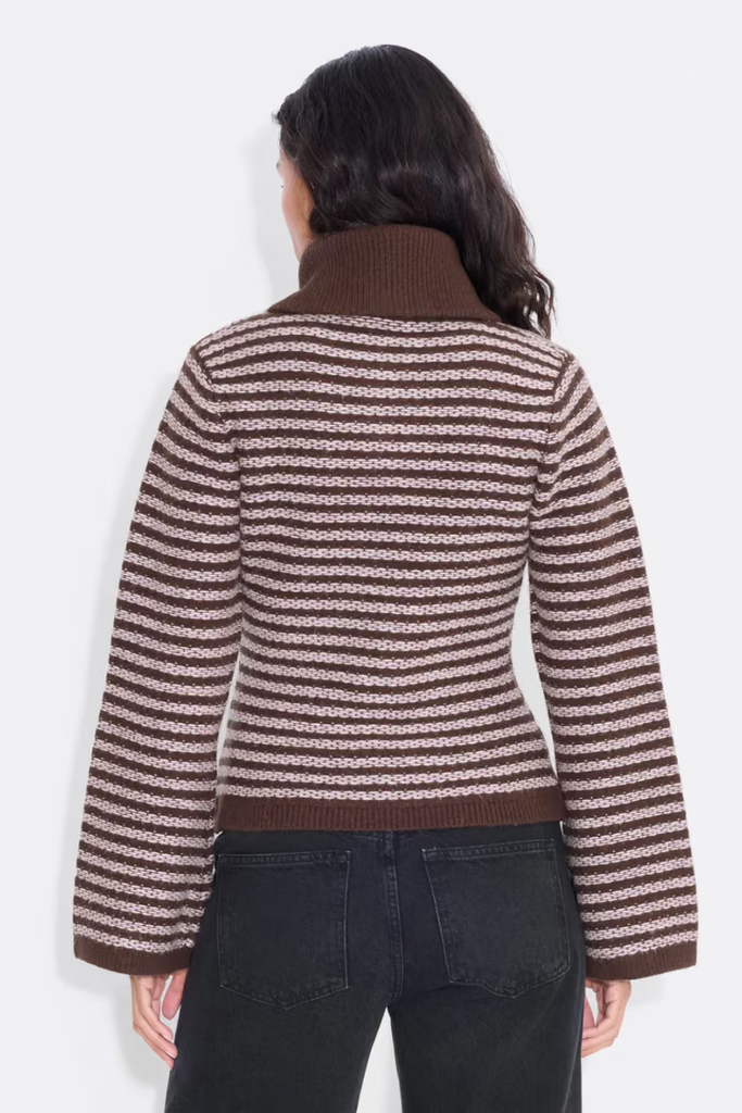 Lilla Stripe Cardigan - Brown Mix - Holzweiler