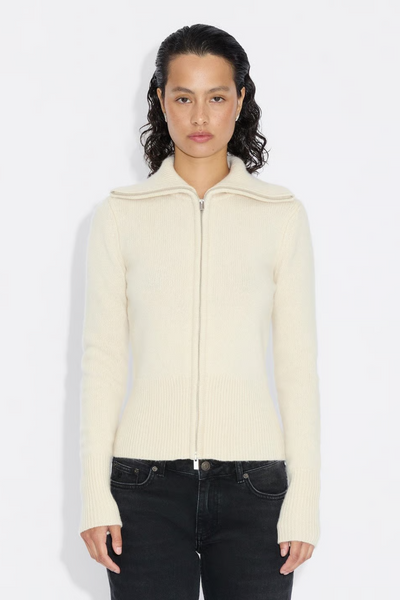 Line Wool Cardigan - Ecru - Holzweiler