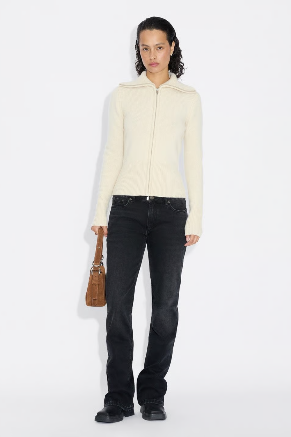 Line Wool Cardigan - Ecru - Holzweiler