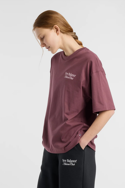 Linear Graphic Oversized T-shirt - Faded Plum - New Balance-1