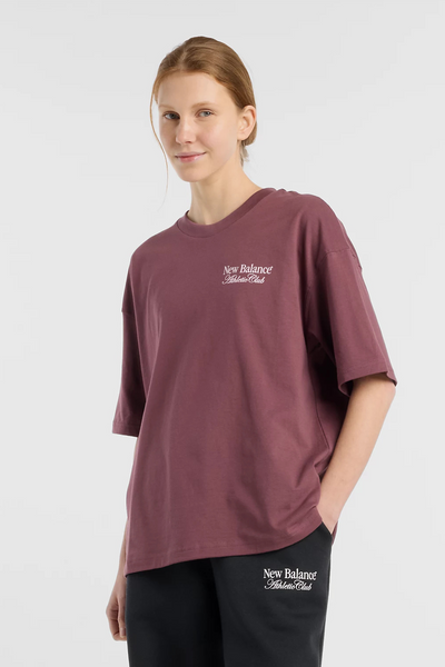Linear Graphic Oversized T-shirt - Faded Plum - New Balance