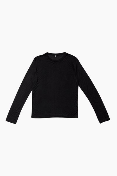 Long Sleeve Tee Bamboo Lyocell - Black - Baserange
