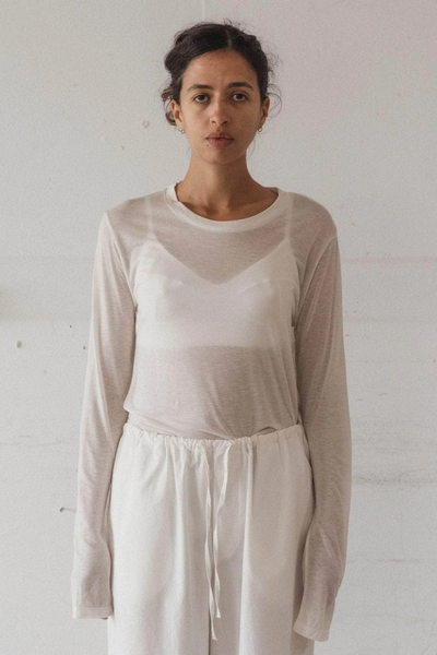 Long Sleeve Tee Bamboo Lyocell - Undyed - Baserange-1