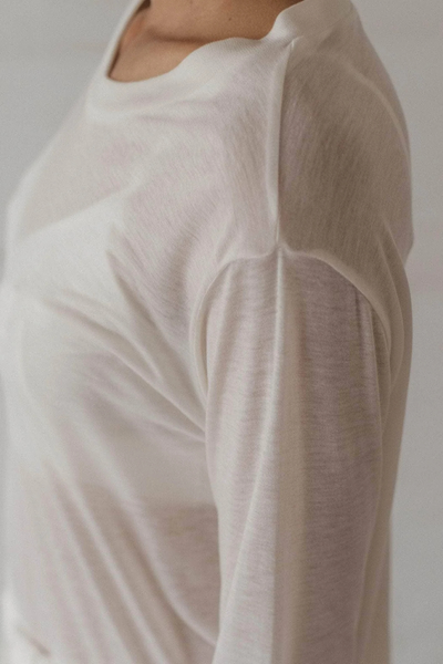 Long Sleeve Tee Bamboo Lyocell - Undyed - Baserange-3