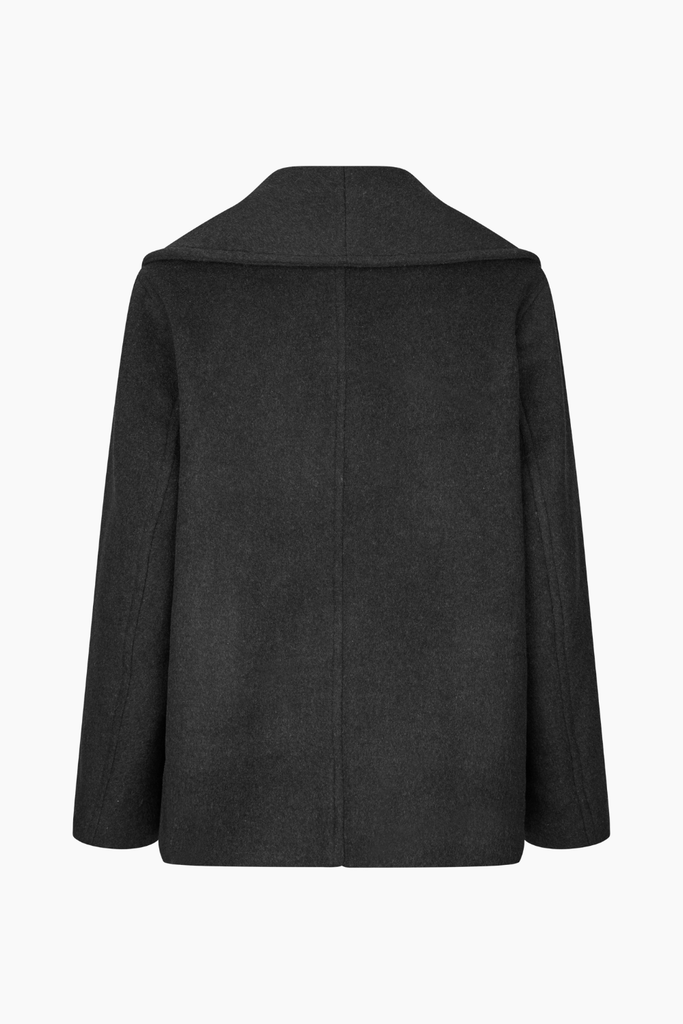 Lulu Wool Peacoat - Antracite Melange - Oval Square