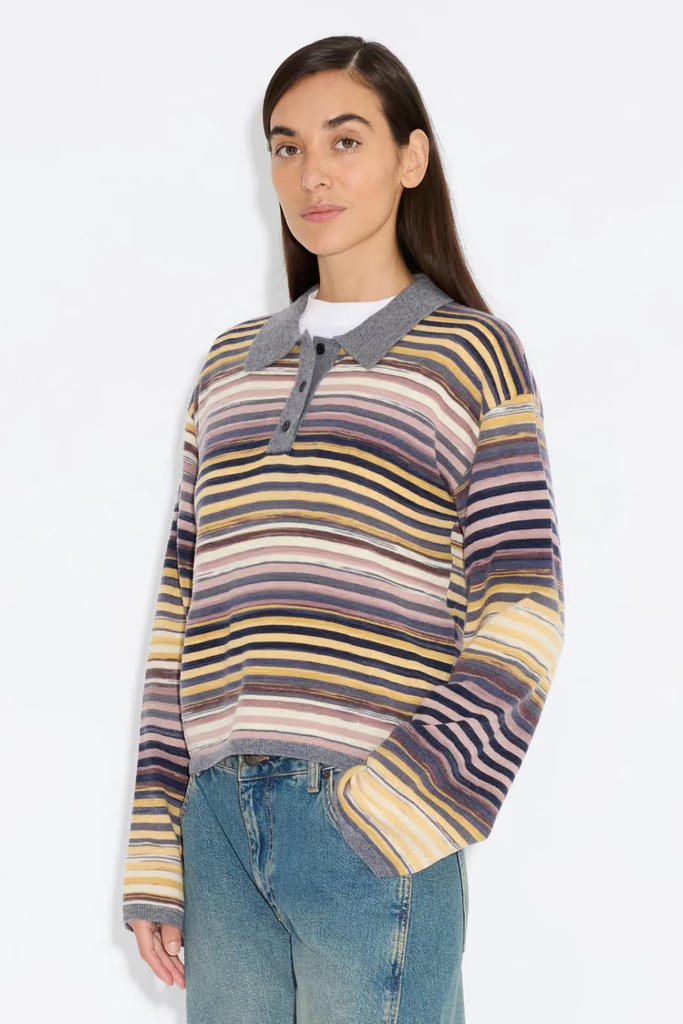 Luna Space Yarn Polo - Multicolor - Holzweiler