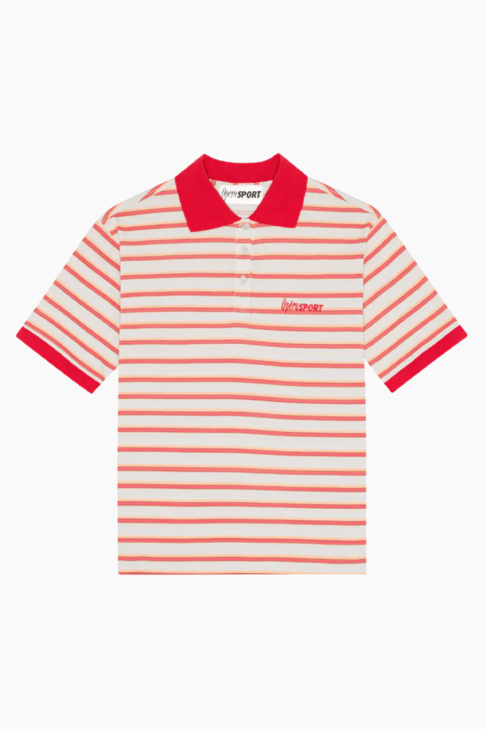 Luna Unisex Polo T-shirt - Red Orange Stripe - OpéraSPOORT