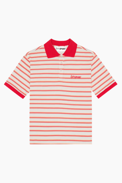 Luna Unisex Polo T-shirt - Red Orange Stripe - OpéraSPOORT