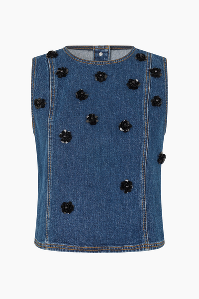 Madine Blouse - Denim Sequince Flower - Baum und Pferdgarten