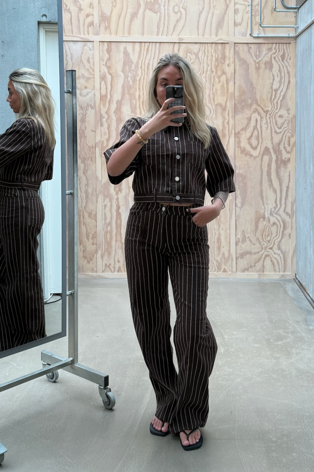 Majsa Shirt - Creme Brown Pinstripe - Baum und Pferdgarten